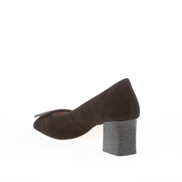 IL BORGO FIRENZE decolletè in camoscio NERO con fibbia craquelè. Tacco 5,5 cm - immagine 4