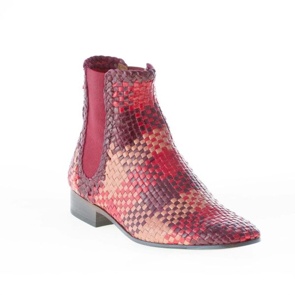 MOS donna stivaletto elasticizzato in pelle intrecciata rosso MULTICOLORE - immagine 2