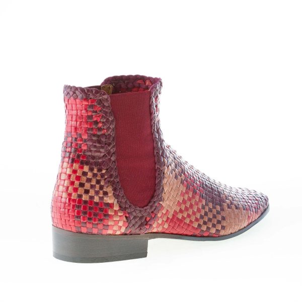 MOS donna stivaletto elasticizzato in pelle intrecciata rosso MULTICOLORE - immagine 3