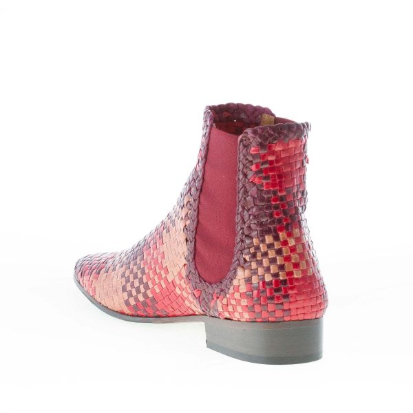 MOS donna stivaletto elasticizzato in pelle intrecciata rosso MULTICOLORE - immagine 4
