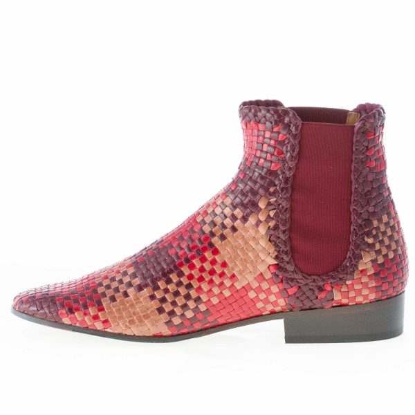 MOS donna stivaletto elasticizzato in pelle intrecciata rosso MULTICOLORE - immagine 5
