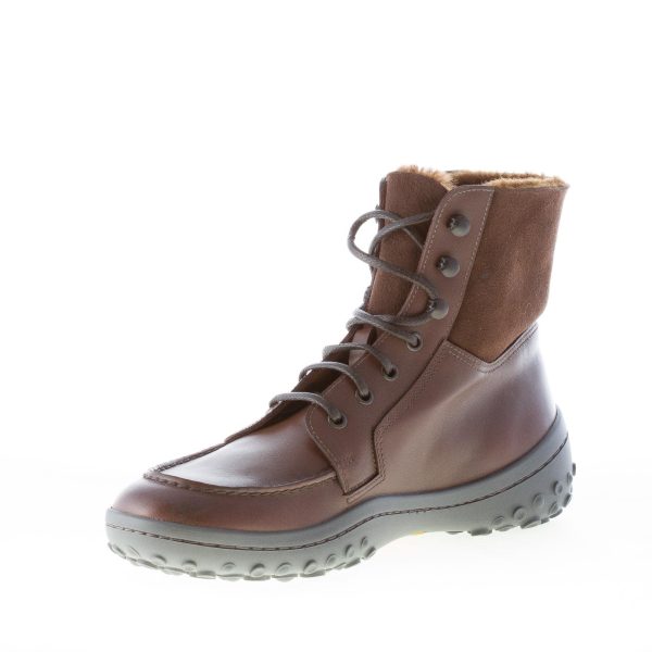 CAR SHOE uomo tronchetto allacciato in pelle MARRONE con montone - immagine 6