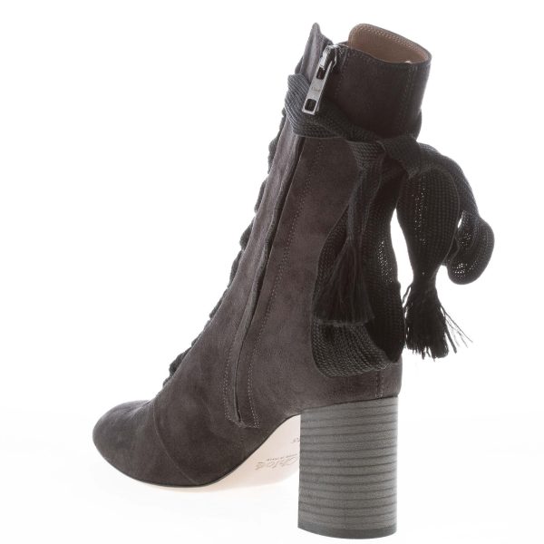 CHLOE' donna stivaletto Harper in camoscio NERO con allacciatura frontale. Tacco 7 cm - immagine 4