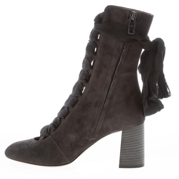 CHLOE' donna stivaletto Harper in camoscio NERO con allacciatura frontale. Tacco 7 cm - immagine 5
