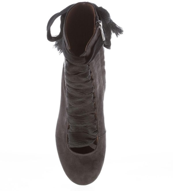 CHLOE' donna stivaletto Harper in camoscio NERO con allacciatura frontale. Tacco 7 cm - immagine 7