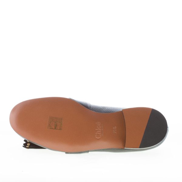 CHLOE' donna mocassino Olly in pelle NERO con frange ed anelli - immagine 8