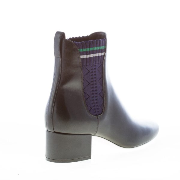 FENDI donna stivaletto in pelle NERO con inserti elastici in tessuto. Tacco 4,5 cm - immagine 3
