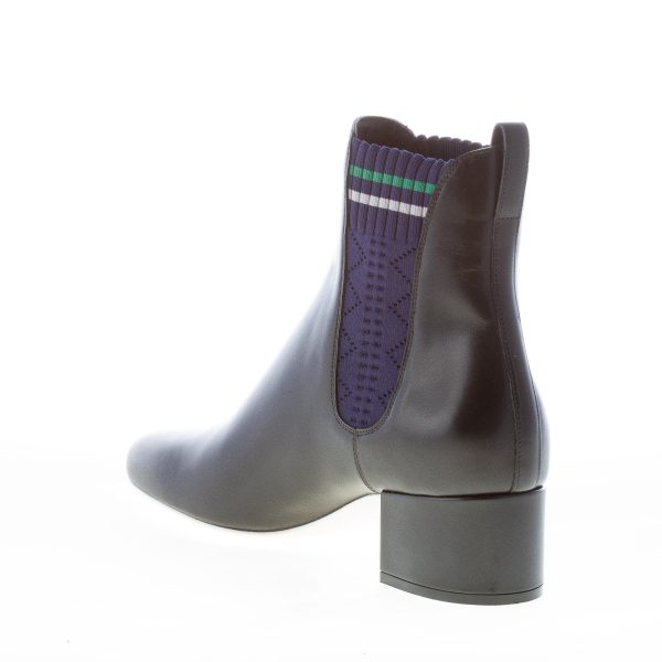 FENDI donna stivaletto in pelle NERO con inserti elastici in tessuto. Tacco 4,5 cm - immagine 4
