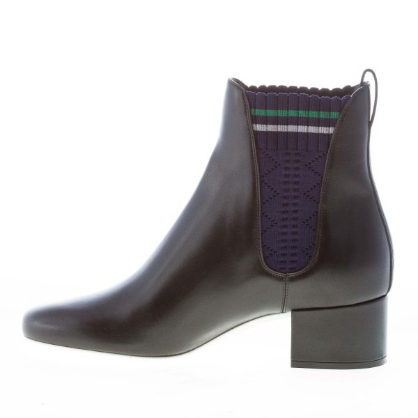 FENDI donna stivaletto in pelle NERO con inserti elastici in tessuto. Tacco 4,5 cm - immagine 5