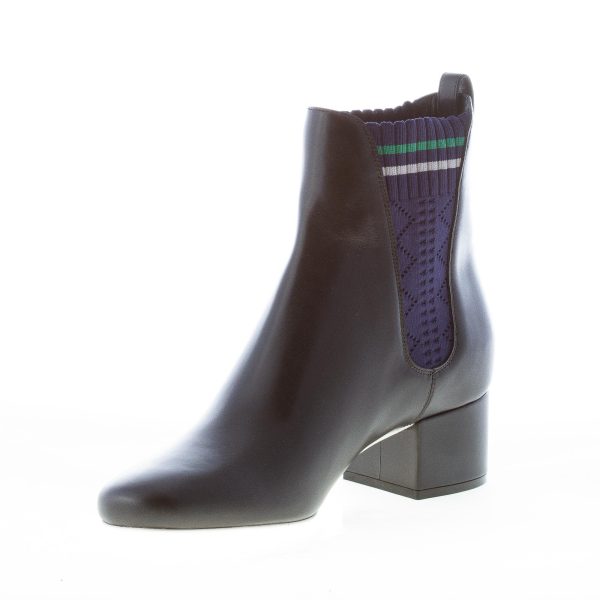 FENDI donna stivaletto in pelle NERO con inserti elastici in tessuto. Tacco 4,5 cm - immagine 6