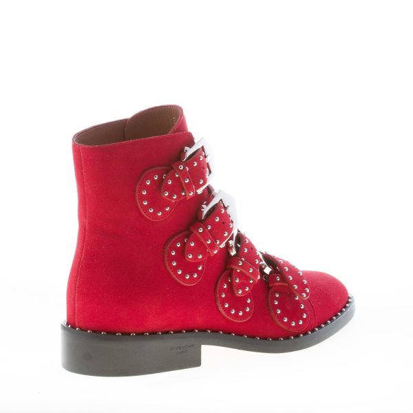 GIVENCHY donna stivaletto in camoscio ROSSO con cinturini e borchie - immagine 3