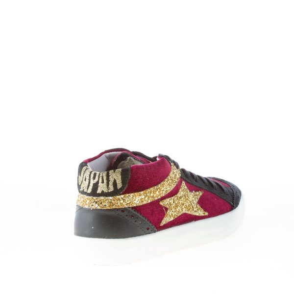 ISHIKAWA donna sneaker Japan Mid Cut in velluto BORDEAUX più nero - immagine 3