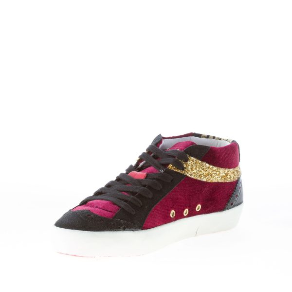 ISHIKAWA donna sneaker Japan Mid Cut in velluto BORDEAUX più nero - immagine 6