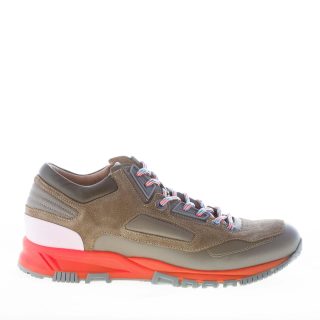 LANVIN uomo Cross-Trainer in pelle e camoscio KAKI con suola sport