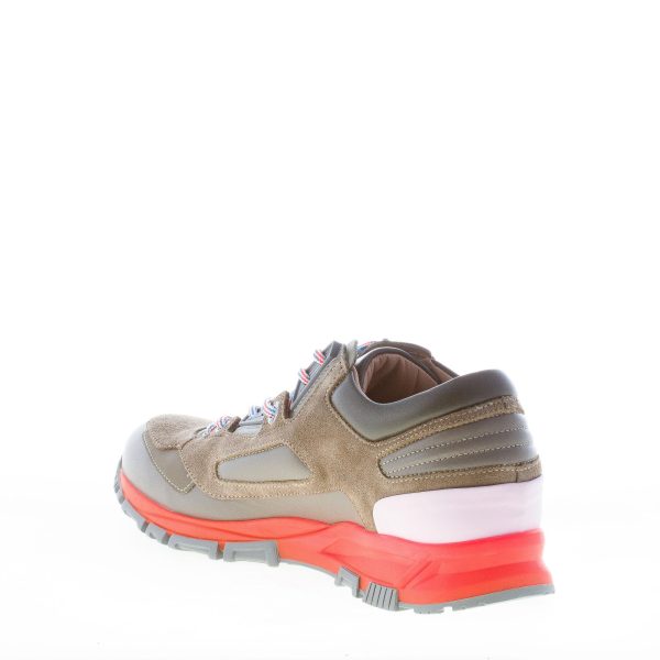 LANVIN uomo Cross-Trainer in pelle e camoscio KAKI con suola sport - immagine 4