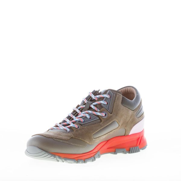 LANVIN uomo Cross-Trainer in pelle e camoscio KAKI con suola sport - immagine 6