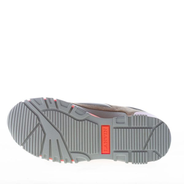 LANVIN uomo Cross-Trainer in pelle e camoscio KAKI con suola sport - immagine 8