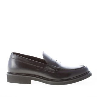 MIGLIORE uomo mocassino penny in pelle NERO. Suola in gomma leggera