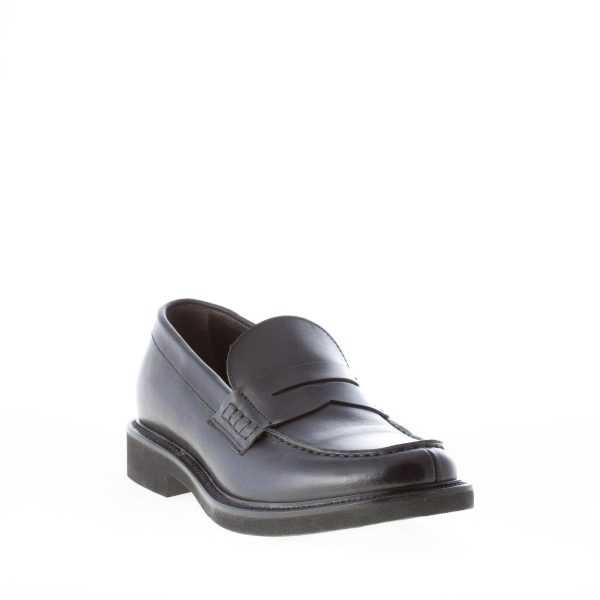 MIGLIORE uomo mocassino penny in pelle NERO. Suola in gomma leggera - immagine 2
