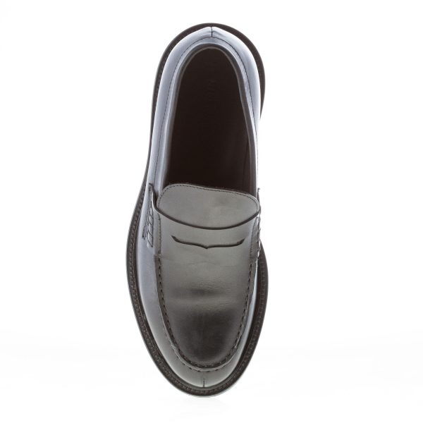 MIGLIORE uomo mocassino penny in pelle NERO. Suola in gomma leggera - immagine 7