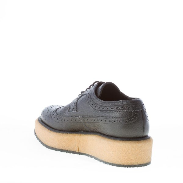 PALOMA BARCELO' donna scarpa stringata Florida in pelle di cervo NERO. Zeppa 4,5 cm - immagine 4