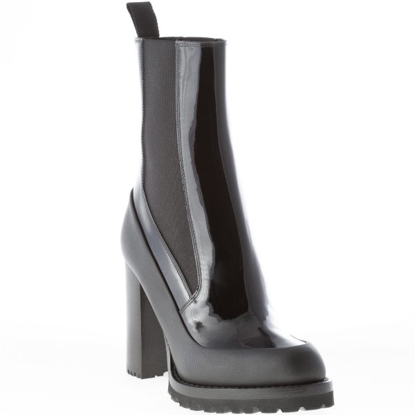 PREMIATA donna stivaletto elasticizzato Giungla in vernice NERO. Tacco 9,5 cm - immagine 2