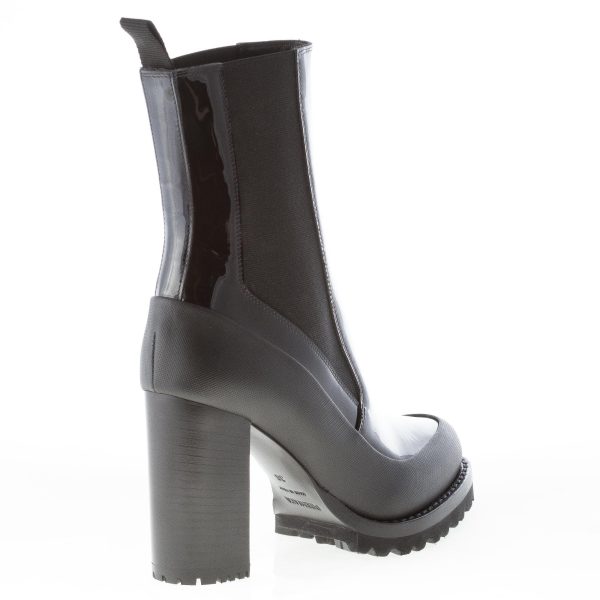PREMIATA donna stivaletto elasticizzato Giungla in vernice NERO. Tacco 9,5 cm - immagine 3