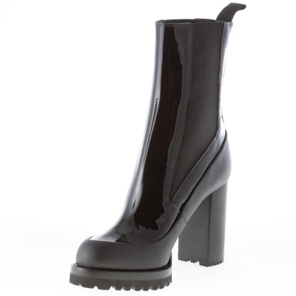 PREMIATA donna stivaletto elasticizzato Giungla in vernice NERO. Tacco 9,5 cm - immagine 6