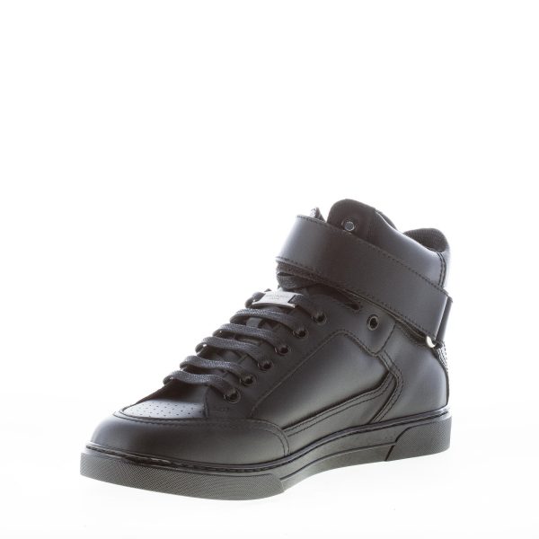SAINT LAURENT uomo sneaker alta in pelle NERO con strappo alla caviglia - immagine 6