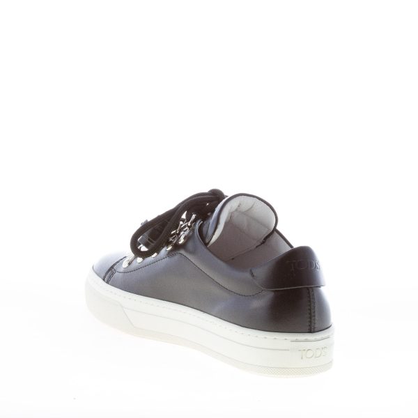 TOD'S donna sneaker in pelle NERO con frange e nappine fermalacci - immagine 4