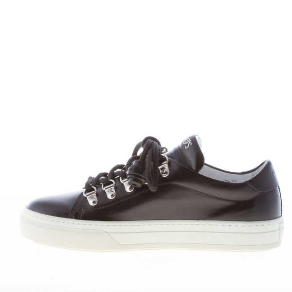 TOD'S donna sneaker in pelle NERO con frange e nappine fermalacci - immagine 5