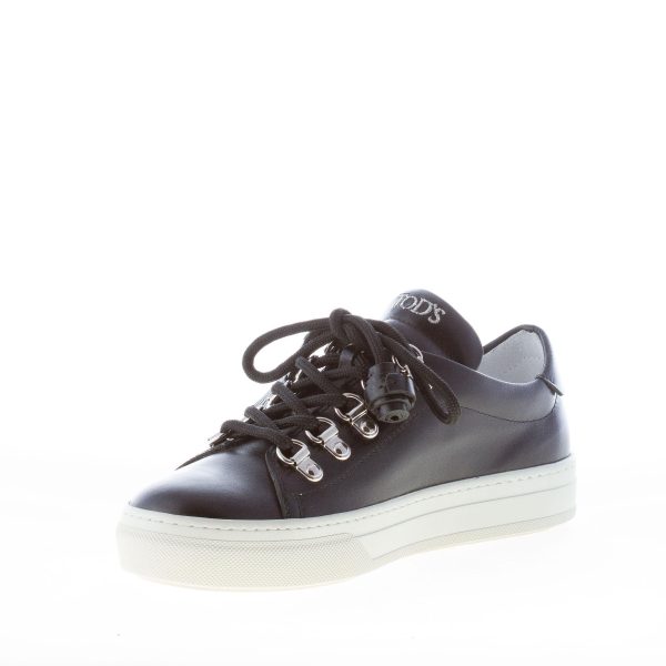 TOD'S donna sneaker in pelle NERO con frange e nappine fermalacci - immagine 6