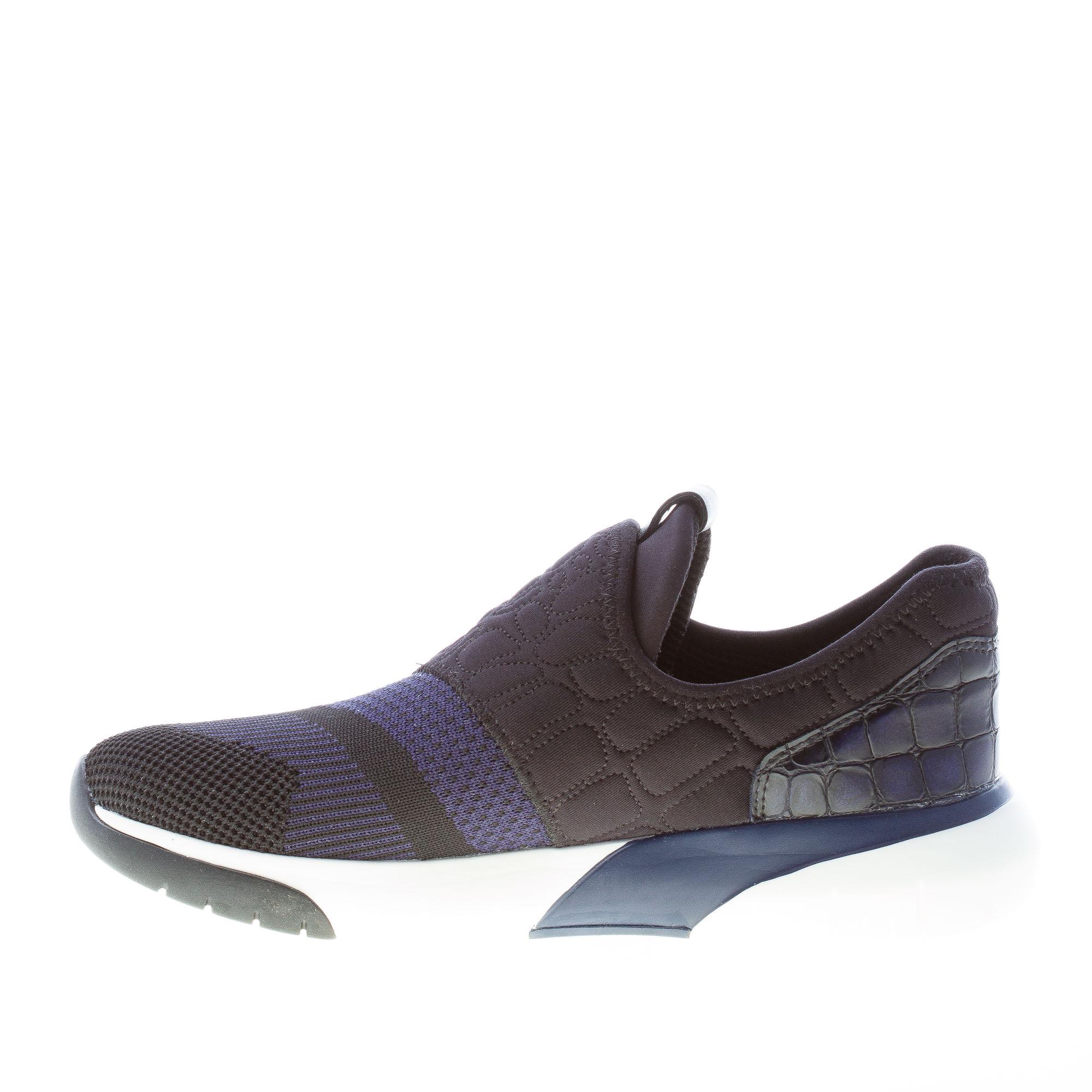 ASH donna slip on sneaker in tessuto NERO e BLU indigo Strike