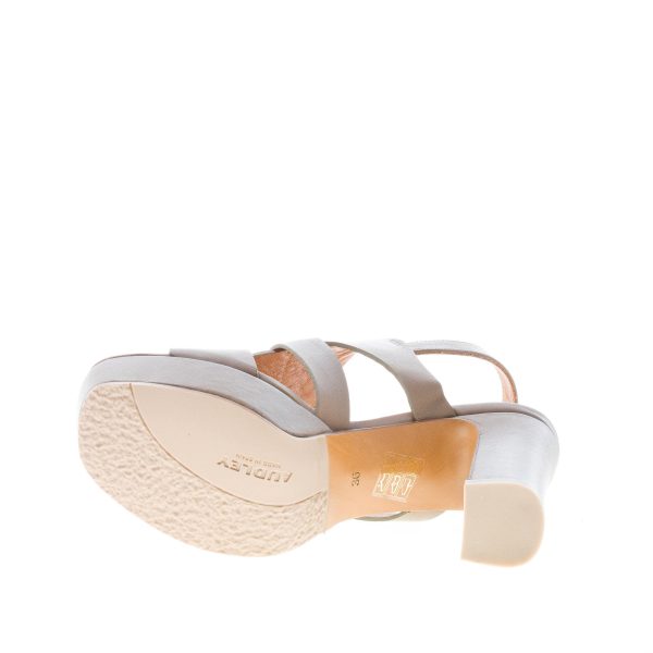 AUDLEY donna sandalo in pelle FANGO con plateau. Tacco 10 cm - immagine 8
