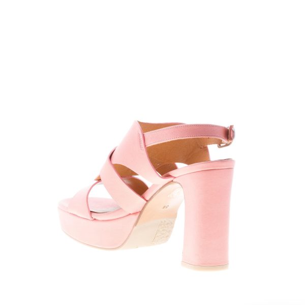 AUDLEY donna sandalo in pelle ROSA con plateau. Tacco 10 cm - immagine 4
