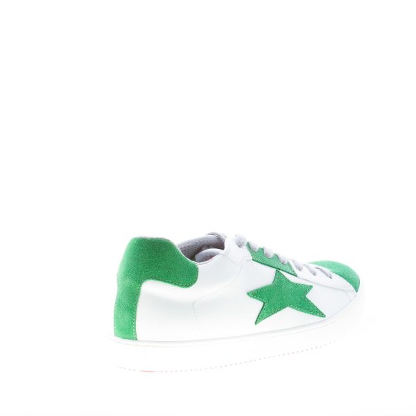 ISHIKAWA uomo sneaker bassa in pelle BIANCO più camoscio verde - immagine 3