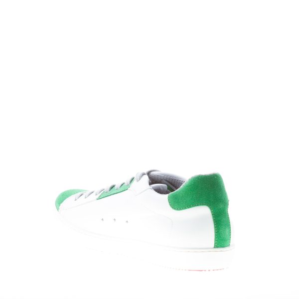 ISHIKAWA uomo sneaker bassa in pelle BIANCO più camoscio verde - immagine 4