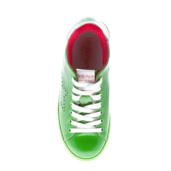 ISHIKAWA donna sneaker bassa in vernice VERDE - immagine 7