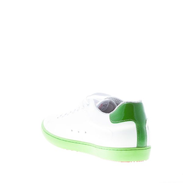 ISHIKAWA donna sneaker bassa in pelle BIANCO più verde con ricamo serpente - immagine 4