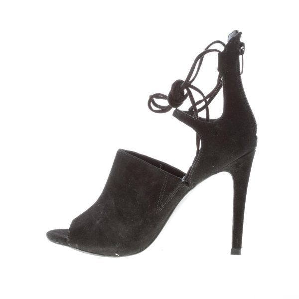 KENDALL + KYLE sandalo Estella in camoscio NERO con zip e laccio alla caviglia. Tacco 10 cm - immagine 5