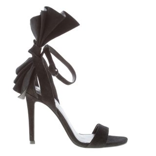 KENDALL + KYLE sandalo Eve in camoscio NERO con largo fiocco posteriore. Tacco 10 cm