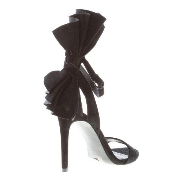 KENDALL + KYLE sandalo Eve in camoscio NERO con largo fiocco posteriore. Tacco 10 cm - immagine 3