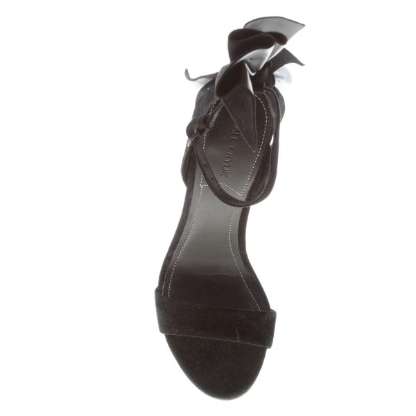 KENDALL + KYLE sandalo Eve in camoscio NERO con largo fiocco posteriore. Tacco 10 cm - immagine 7