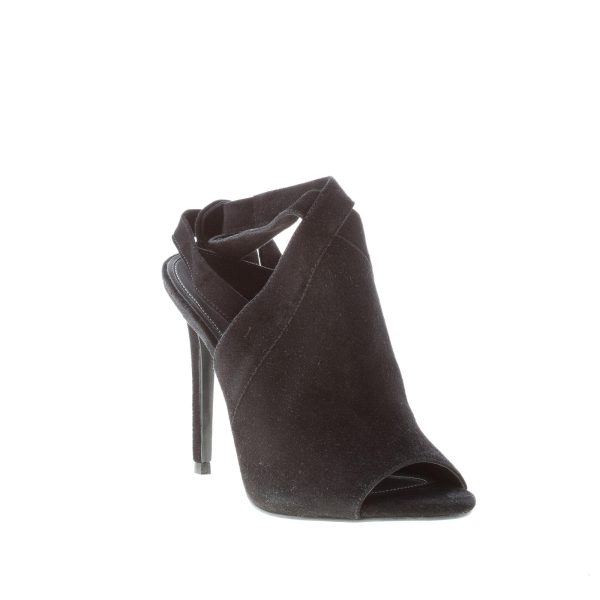 KENDALL + KYLE sandalo Evelyn in camoscio NERO con laccio alla gamba. Tacco 10 cm - immagine 2