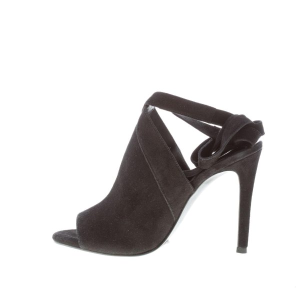 KENDALL + KYLE sandalo Evelyn in camoscio NERO con laccio alla gamba. Tacco 10 cm - immagine 5