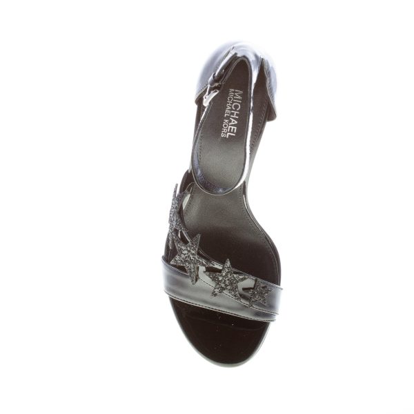MICHAEL KORS donna sandalo Lexie in vernice NERO con stelle glitter. Tacco 9 cm - immagine 7