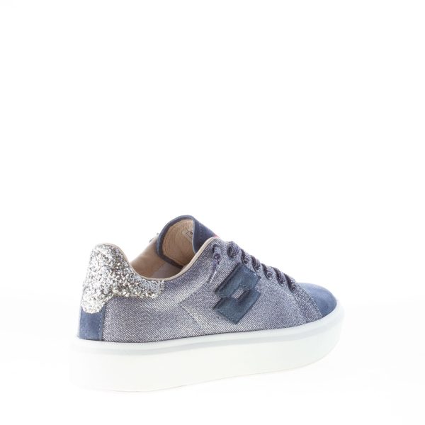 LOTTO Leggenda donna sneaker Impressions Denim in camoscio e tessuto BLU con glitter - immagine 3
