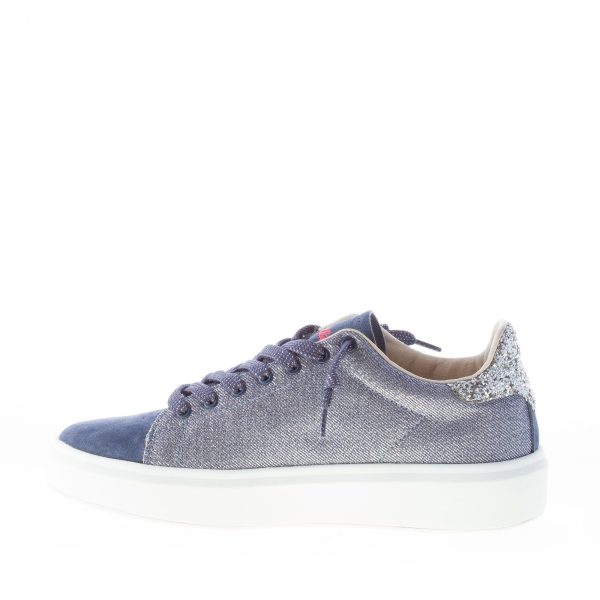 LOTTO Leggenda donna sneaker Impressions Denim in camoscio e tessuto BLU con glitter - immagine 5