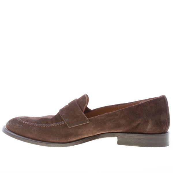 MIGLIORE uomo mocassino penny in camoscio anticato MARRONE - immagine 5
