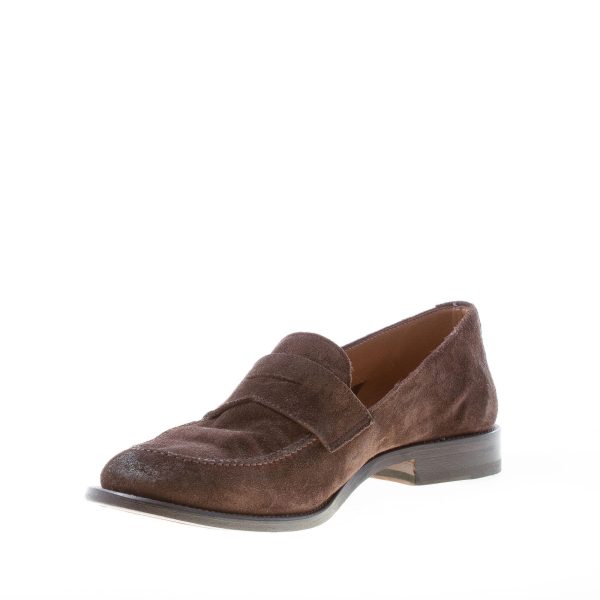 MIGLIORE uomo mocassino penny in camoscio anticato MARRONE - immagine 6